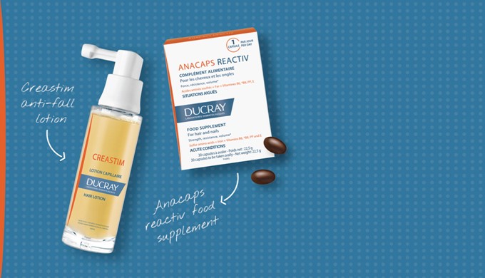 Ducray Creastim Anti Hair Loss Lotion Anacaps Reactiv food supplement capsules