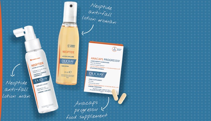 Ducray Neoptide Anti Hair Loss Lotion for men women Anacaps Progressiv food supplement