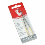 stainless steel oblique tweezers with gold tips 1 unit