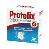 Protefix Active Cleanser Pastilhas de Limpeza para Proteses Dentárias 32 un