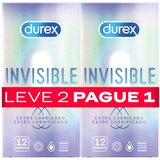 Durex Invisible Extra Lubrificado Preservativos 12 + 12 Un   