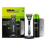 Gillette - Gillette Labs Razor with Exfoliating Bar 1 Un + Shaving Gel + 1 Estojo de Viagem 1 un.