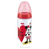 Nuk - Mickey & Minnie Baby Bottle with Silicone Teat 0-6months sorted Colors 300mL