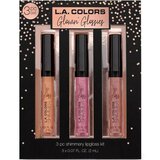 LA Colors - Kit de 3 pièces de brillant à lèvres chatoyant 1 un. Glowin' Glossies