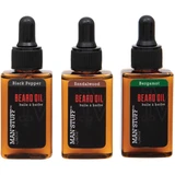 Man'Stuff - Pimenta Preta + Sândalo + Bergamota Óleos para a Barba 3x30ml 3x30mL