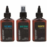 Man'Stuff - Gel de Limpeza Facial 100mL + Spray Corporal 100mL + Shampoo 100mL 1&nbsp;un.