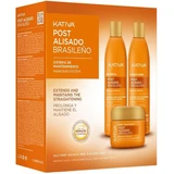 Kativa - Pós Alisamento Brasileiro Shampoo 225mL + Condicionador 225mL + Máscara 150mL