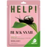 Bergamo - Help Black Snail Máscara de Tecido 1&nbsp;un.