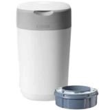 Tommee Tippee - Twist and Click Nappy Bin + 1 Refill Cassettes White