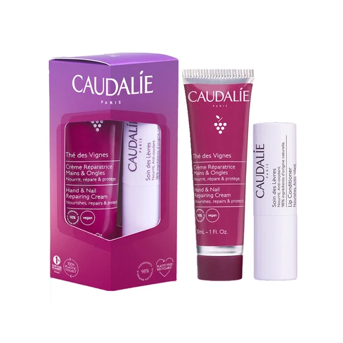 Caudalíe - Thé Des Vignes Delicious Hands and Nails Cream 30 mL + Lip Stick