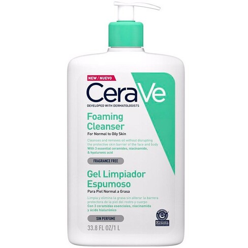 CeraVe - Gel Espuma de Limpeza para Rosto e Corpo Pele Normal a Oleosa 