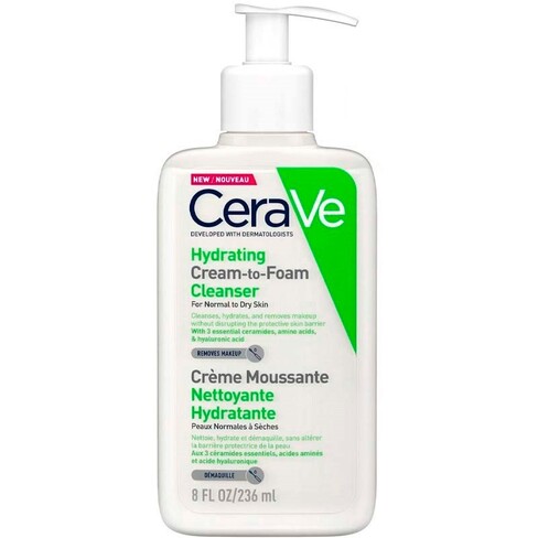 CeraVe - Creme Espuma Hidratante Limpeza Pele Normal 