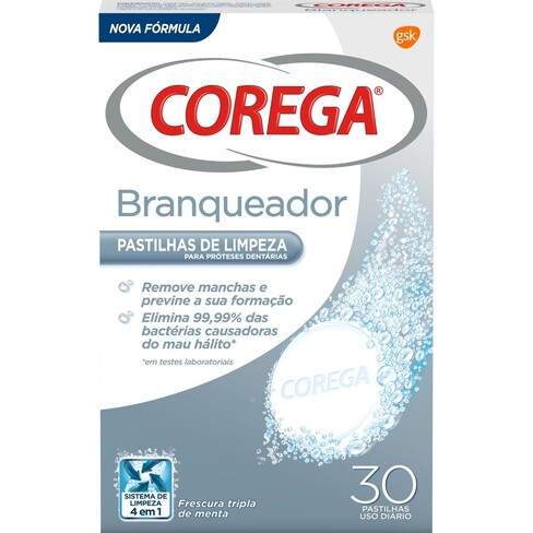 Corega - Whitening Cleansing Tablets Form Dental Prosthesis 