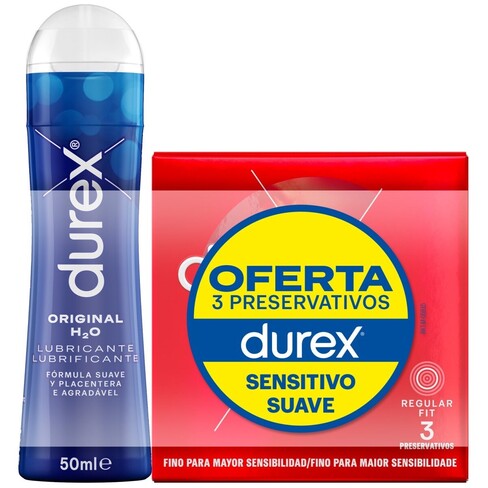 Durex - Play Original Gel Lubrificante 50 mL + Sensitivo Suave Preservativos 3 Un