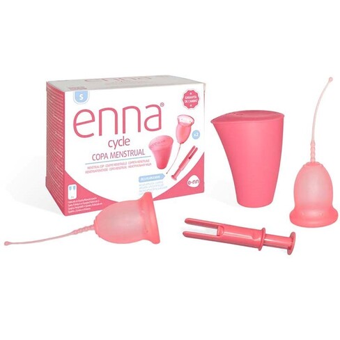 Enna - 2 Copas Menstruales  Aplicador  Caja Esterilizadora y Caja Transportadora