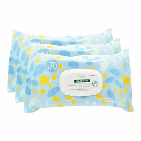 Klorane - Klorane Baby Body Cleasing Wipes Face, Hands and Diaper Area 3x70 Wipes