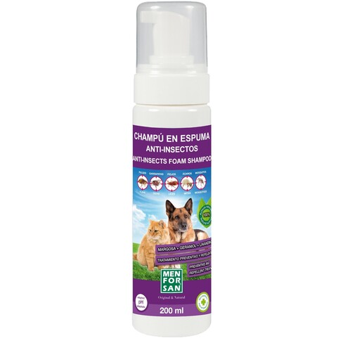 Men for San - Anti-Insect Foam Shampoo for Cats and Dogs 