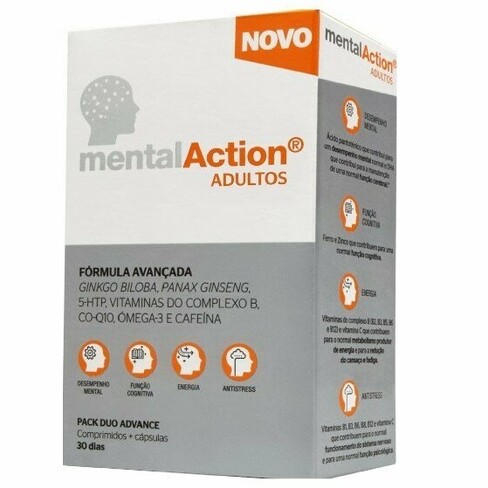 Mental Action - Tónico Cerebral Adultos 30cp + 30cap