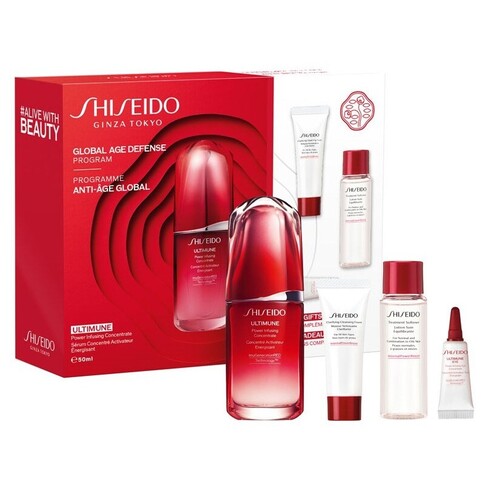 Shiseido - Coffret Ultimune 50 mL + Espuma 15 mL + Loção 30 mL + Concentrado Olhos 3 mL