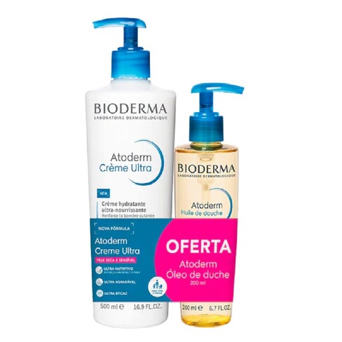 Bioderma - Atoderm Ultra Dry Skin Cream 500mL + Shower Oil 200mL