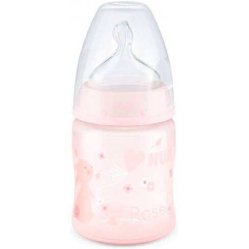 Nuk - Rose & Blue Baby Bottle with Silicone Teat 0-6months