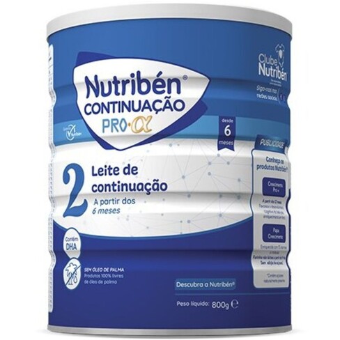 NUTRIBÉN Continuación Pro Alfa 2 Leche de Continuación Pack 3x800gr