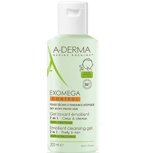 A Derma - Exomega Control Bath Gel Body/hair for Atopic Skins 