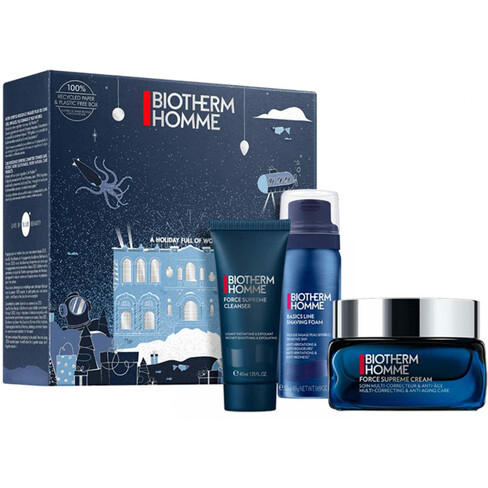 Biotherm Homme - Coffret Force Supreme Creme 50 mL + Gel Limpeza 40 mL + Espuma de Barbear 50 mL