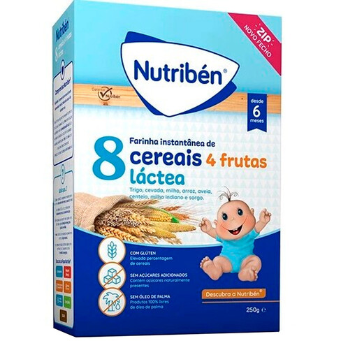 Nutriben - Papa 8 Cereais com 4 Frutas e Leite Adaptado 