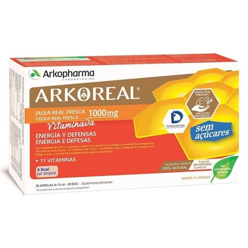 Arkopharma Arkoroyal Organic Royal Jelly 1000mg 20 Vials