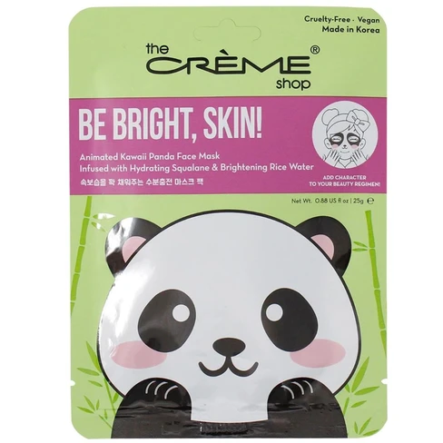 The Crème Shop Animated Sheet Masks Be Bright, Skin! Kawaii Panda Face ...