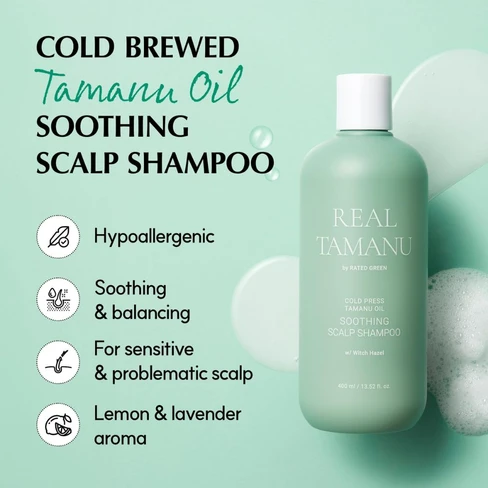 Rated Green Real Tamanu Cold Press Soothing Scalp Shampoo - Irritated ...
