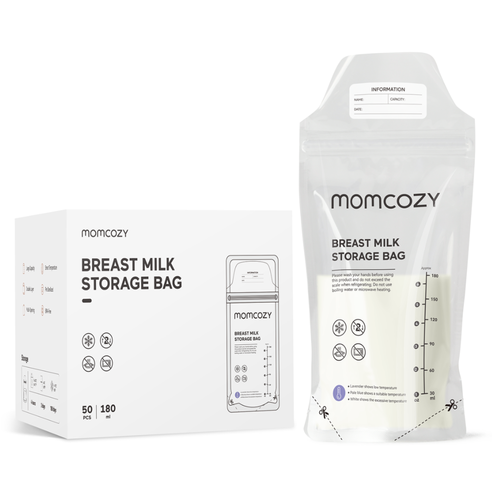 Momcozy Brocca Per Latte Materno In Vetro – Bocca Larga, Senza Perdite, Resistente A Sbalzi Termici, Verde - 2
