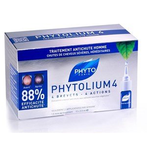 phyto lium 4  ampolas anti queda cabelo severa hereditaria